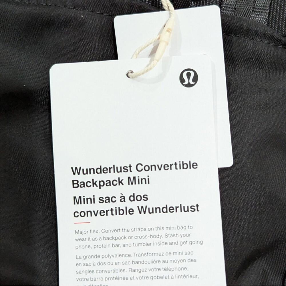 Lululemon Wunderlust Convertible Backpack Mini Black 3L Crossbody Bag NWT - Picture 6 of 8
